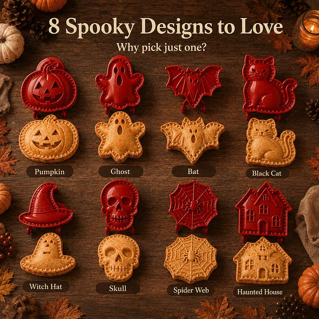 🎃 Zestaw 8 mini foremek do ciast na Halloween