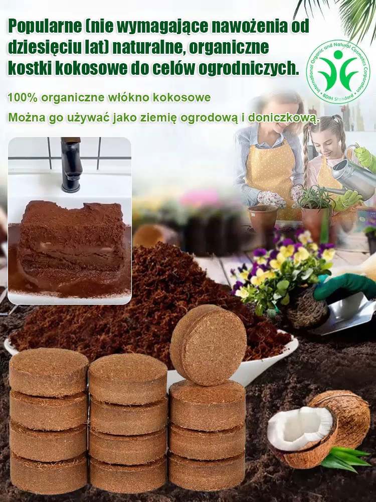Dziesięcioletnia ziemia odżywcza z włókna kokosowego bez potrzeby nawożenia