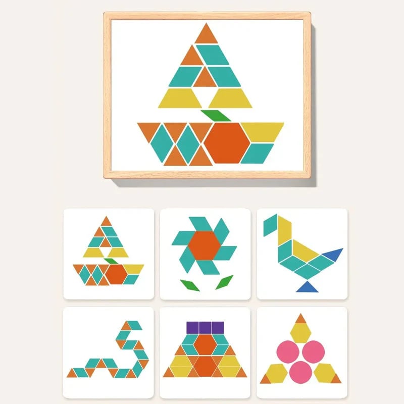 🎁Wyprzedaż świąteczna 50% TANIEJ🔥Zestaw drewnianych puzzli magnetycznych z wzorem🧩
