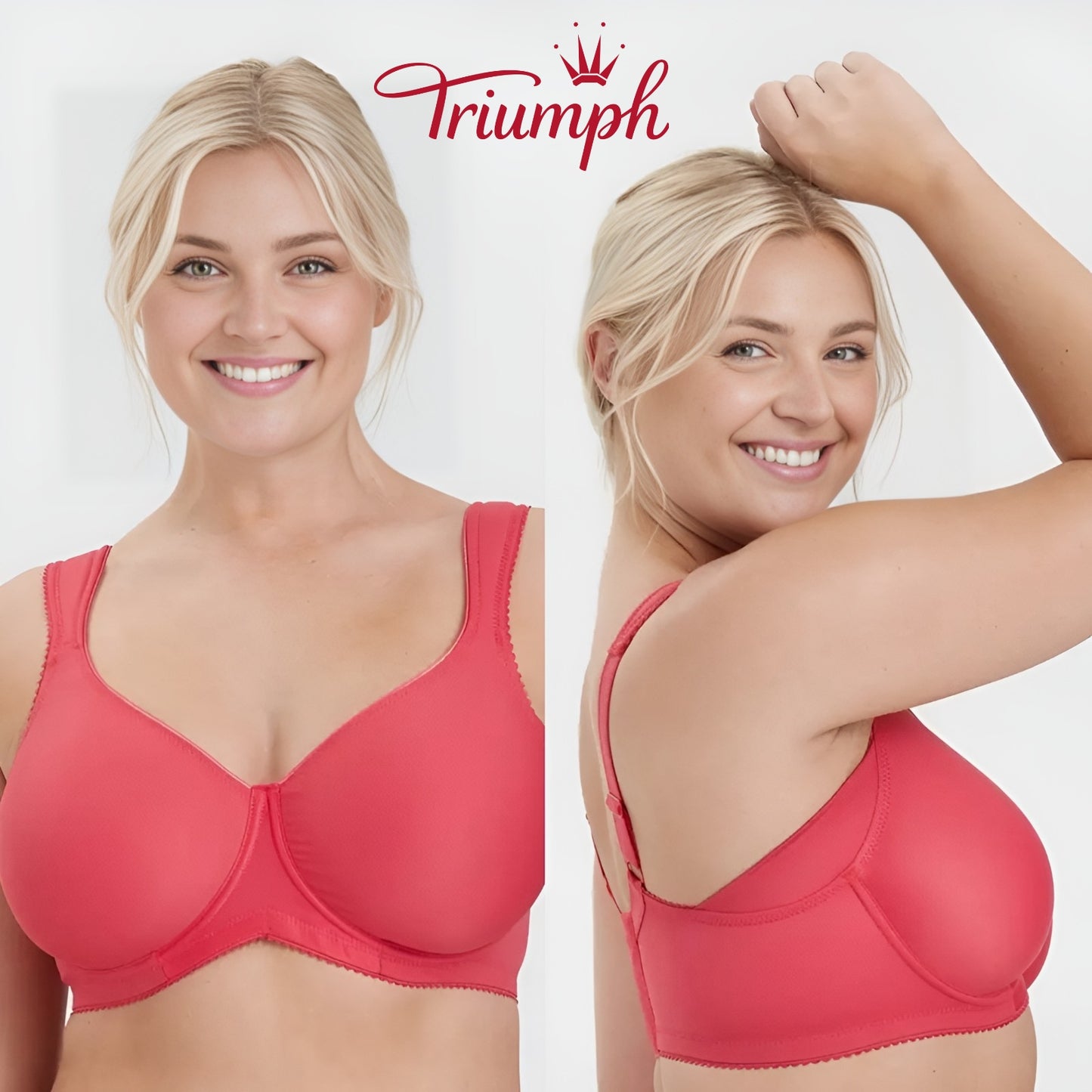 Triumph - (3 szt.) Prosty biustonosz typu push-up z pełną miseczką