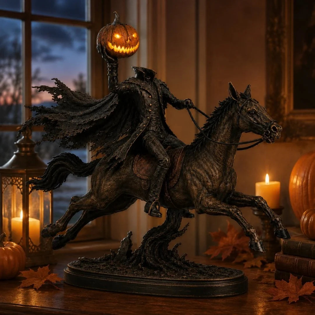 Figurka LED Jeźdźca Bez Głowy Midnight Chase – dekoracja na Halloween