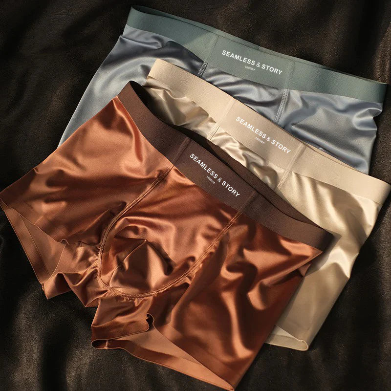 (3 szt.) Elegancka męska bielizna Ice Silk marki Mulberry Silk Antybakteryjne bokserki męskie