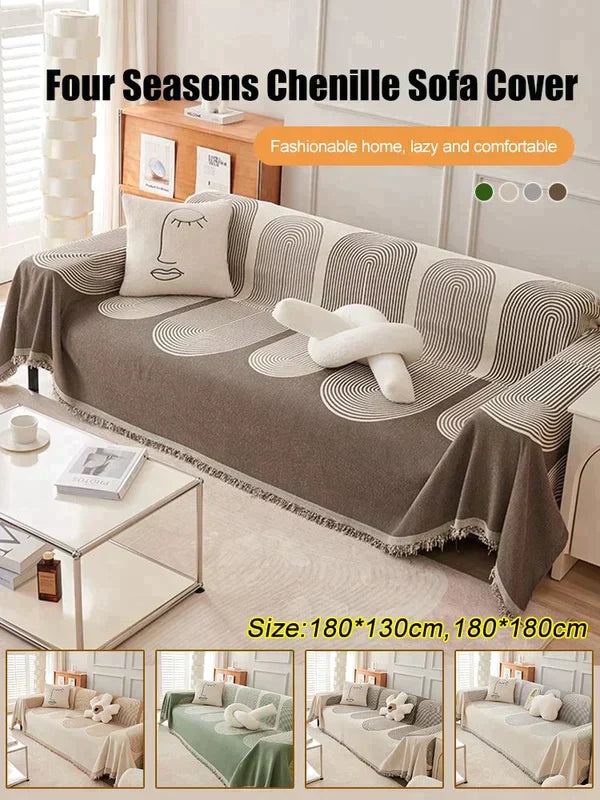 Odwracalny pokrowiec na sofę Chenille