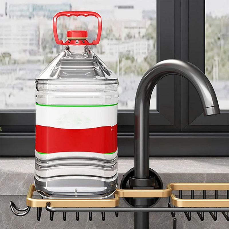 【🔥Nowość 2025】💧Antykorozyjny aluminiowy stojak ociekowy na kran – praktyczne przechowywanie przy zlewie