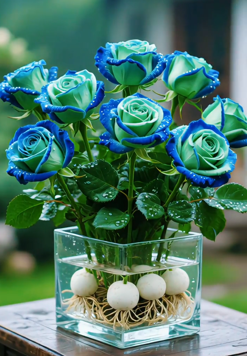 🌈Hydroponiczne, rzadkie, dwukolorowe cebulki róż: kolorowy cud natury 🌹