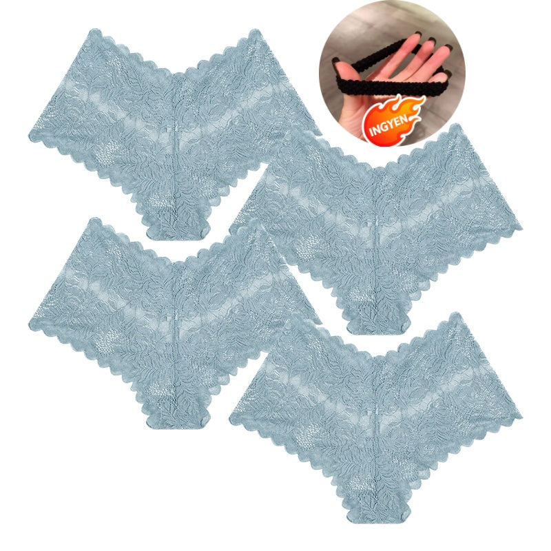 【✨ 1 + 3 gratis - 4 sztuki】Kobiece seksowne koronkowe stringi - Przezroczyste stringi w kwiatowy wzór 💋