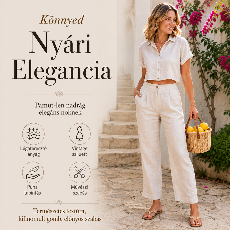 Absolutny must-have🔥👖 Lekkie spodnie z mieszanki lnu – o luźnym kroju i klasycznej prostej nogawce, idealne do pracy lub na weekend