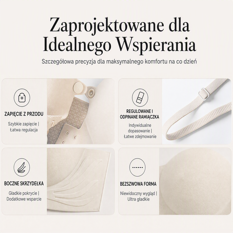 💥Kup 1 a drugi dostaniesz gratis👙 Biustonosz push-up Zapięcie z przodu unoszenie