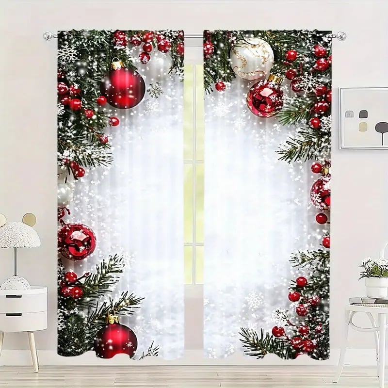 🎅Wyprzedaż świąteczna 49% TANIEJ🎄Zasłony w stylu świątecznym