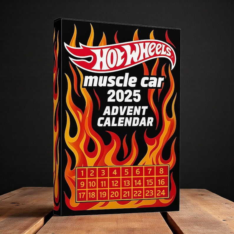 🔥Gorąca wyprzedaż - 50% TANIEJ🔥 - 🚗Kalendarz adwentowy Hot Wheels Muscle Toy Car - 24 DNI 2025🎄