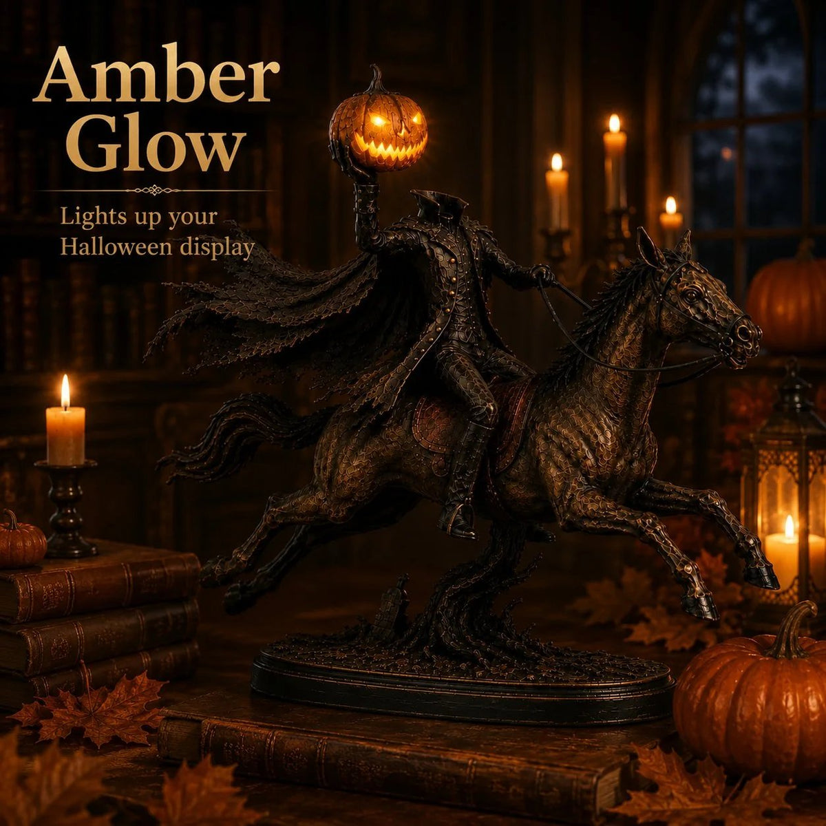 Figurka LED Jeźdźca Bez Głowy Midnight Chase – dekoracja na Halloween