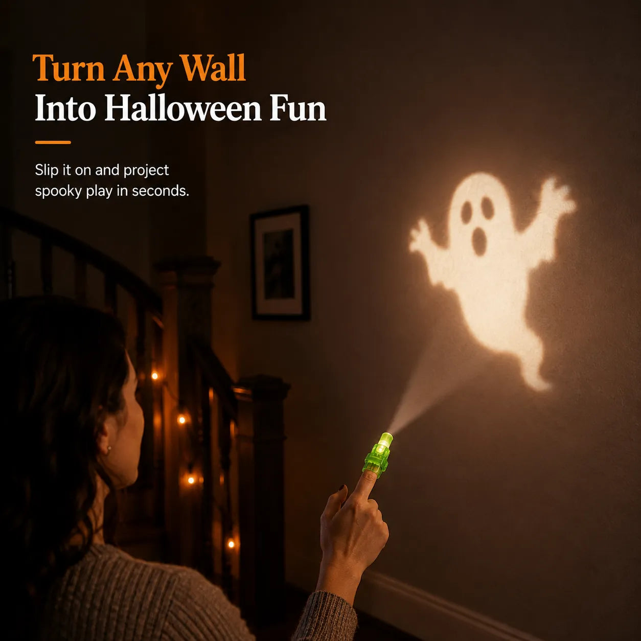 🎃36 szt. światełek projektora na palce na Halloween – miniaturowy projektor wzorów