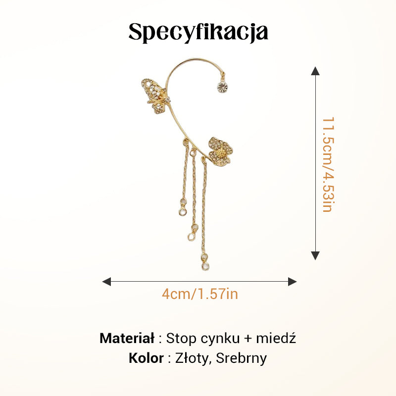 ✨KOLCZYKI Z CYRKONAMI W STYLU MOTYLKOWYM Z FRĘDZLAMI | IDEALNY PREZENT🎁