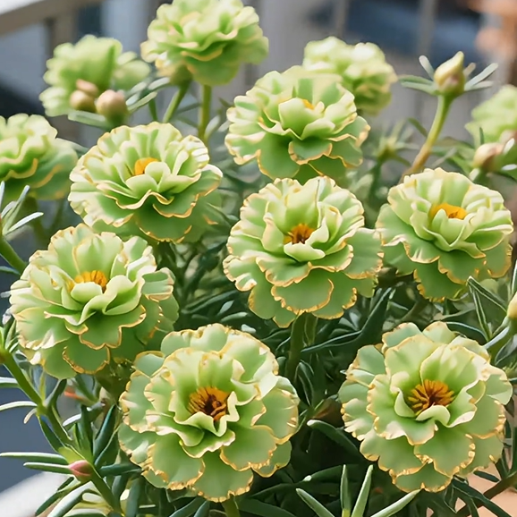 Złota koronka Portulaca🌸✨ Wspaniałe podwójne kwiaty dla bezproblemowego letniego koloru