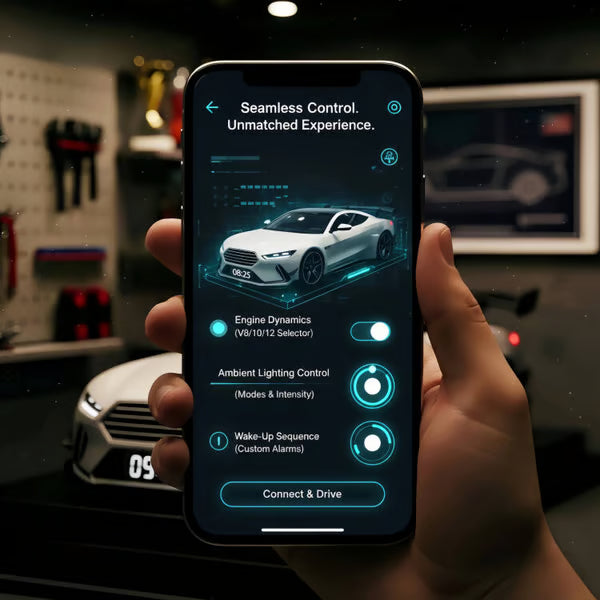 🎁 Budzik Hypercar🏎️Realistyczne efekty silnika i światła