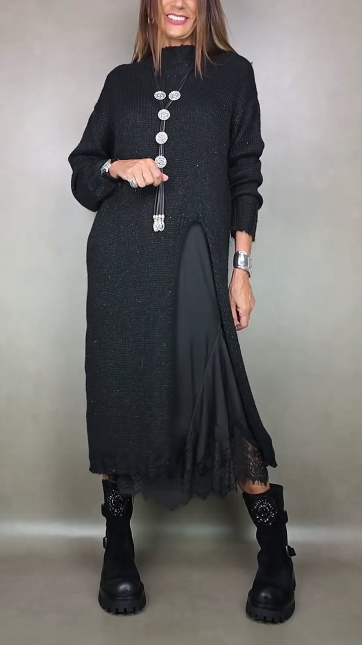 Damska sukienka wewnętrzna z szelkami + garnitur typu „smock casual”