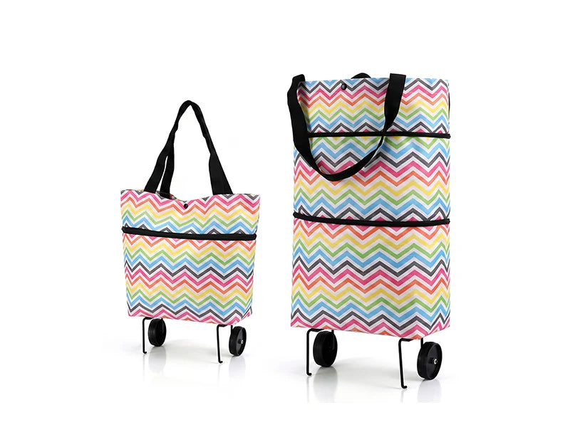 🛍️✨ Torba na zakupy z możliwością przekształcenia - chowane kółka, udźwig 20 kg, rozszerzalna dzięki zamkowi błyskawicznemu!