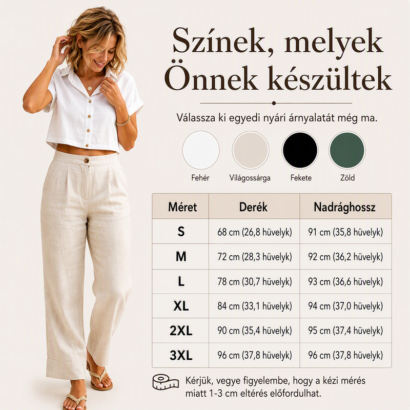 Absolutny must-have🔥👖 Lekkie spodnie z mieszanki lnu – o luźnym kroju i klasycznej prostej nogawce, idealne do pracy lub na weekend