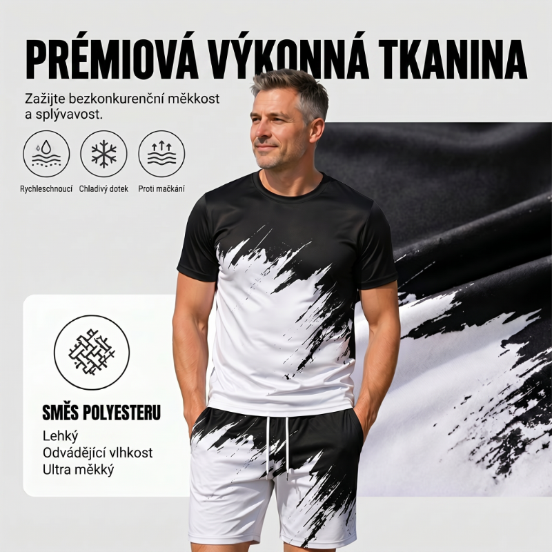 Wyróżnij się dzięki dynamicznemu nadrukowi 3D – męski letni zestaw z dynamicznym nadrukiem. Płatność przy odbiorze! 🔥
