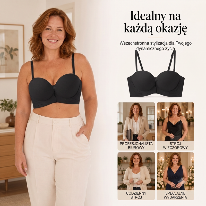 💥Kup 1 a drugi dostaniesz gratis👙 Biustonosz push-up Zapięcie z przodu unoszenie