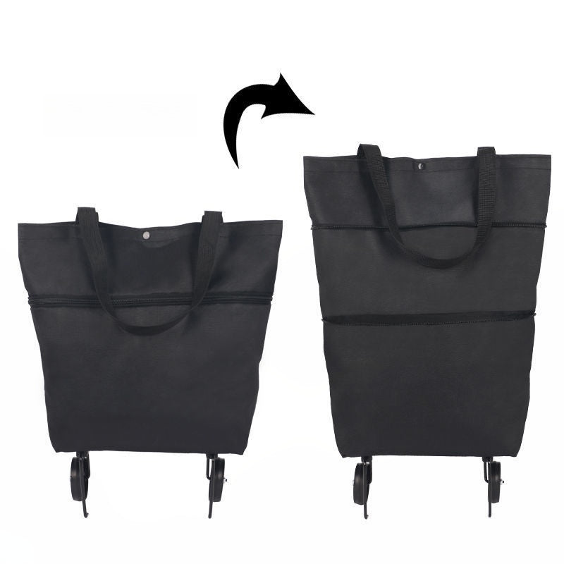 🛍️✨ Torba na zakupy z możliwością przekształcenia - chowane kółka, udźwig 20 kg, rozszerzalna dzięki zamkowi błyskawicznemu!