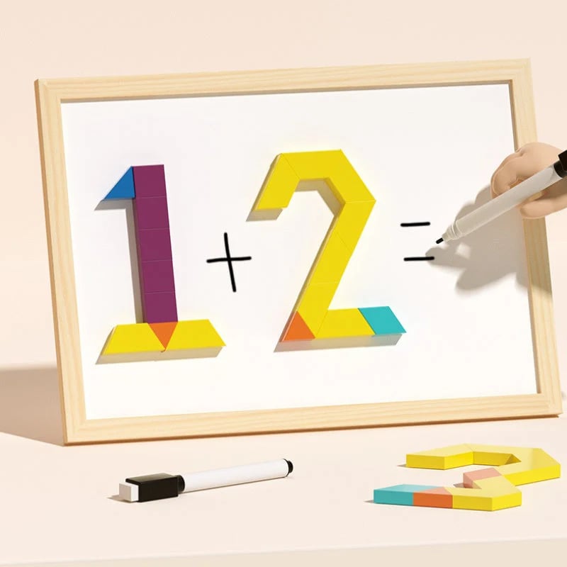 🎁Wyprzedaż świąteczna 50% TANIEJ🔥Zestaw drewnianych puzzli magnetycznych z wzorem🧩