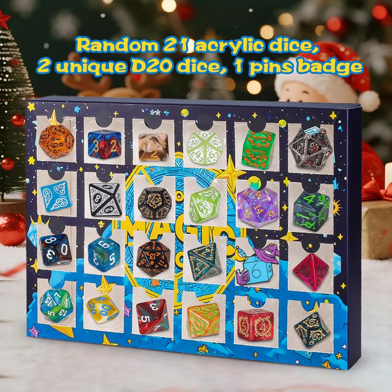 🔥OSTATNI DZIEŃ 49% ZNIŻKI - 🎄🎲Kalendarz adwentowy z kostkami świątecznymi na rok 2025 - z 24 otworami, w zestawie znaczek