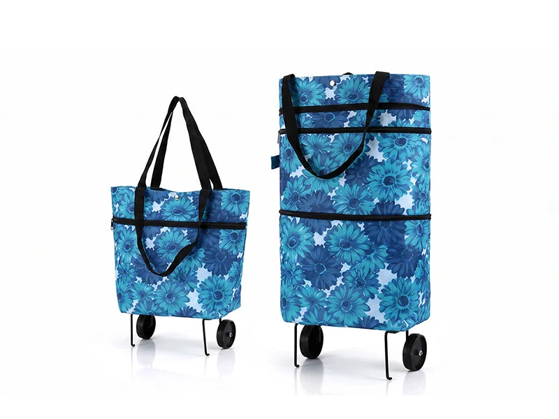 🛍️✨ Torba na zakupy z możliwością przekształcenia - chowane kółka, udźwig 20 kg, rozszerzalna dzięki zamkowi błyskawicznemu!