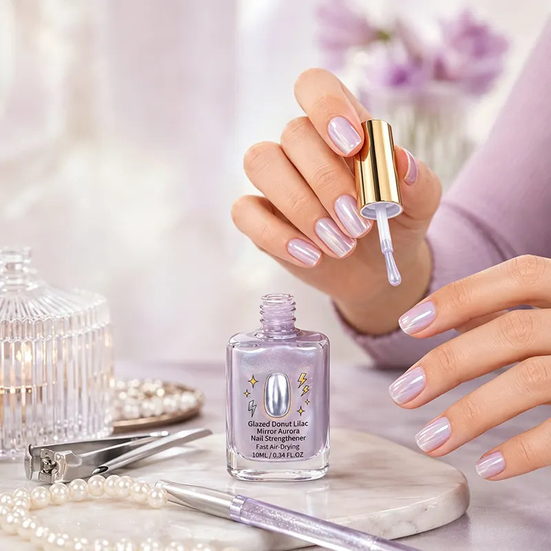 📢📢Kup 2, a 1 dostaniesz gratis!! ⏰Odżywka do paznokci Lilac Glossy Mirror