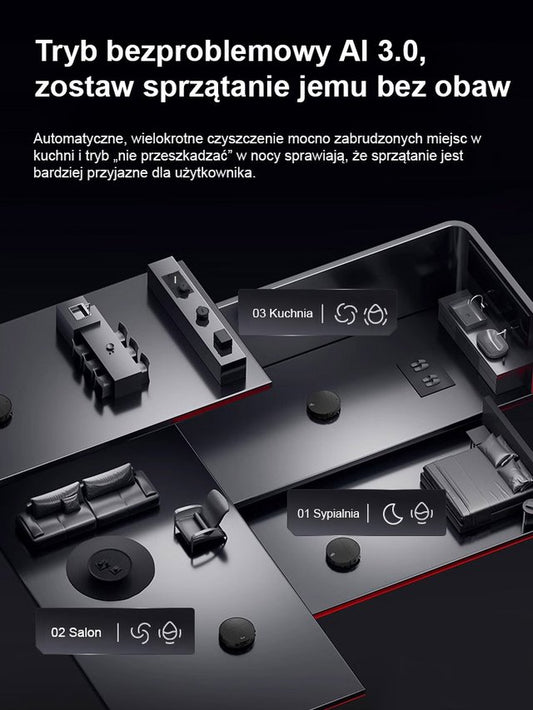 Ultracienki odkurzacz 3w1 do zamiatania, odkurzania i mycia podłóg