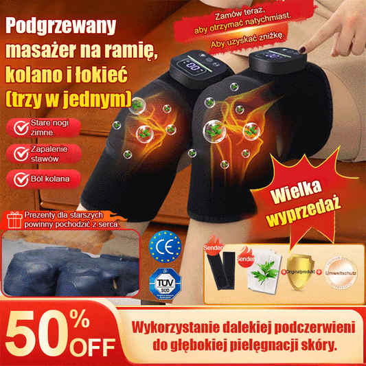 Elektryczny masażer do kolan z funkcją podgrzewania.