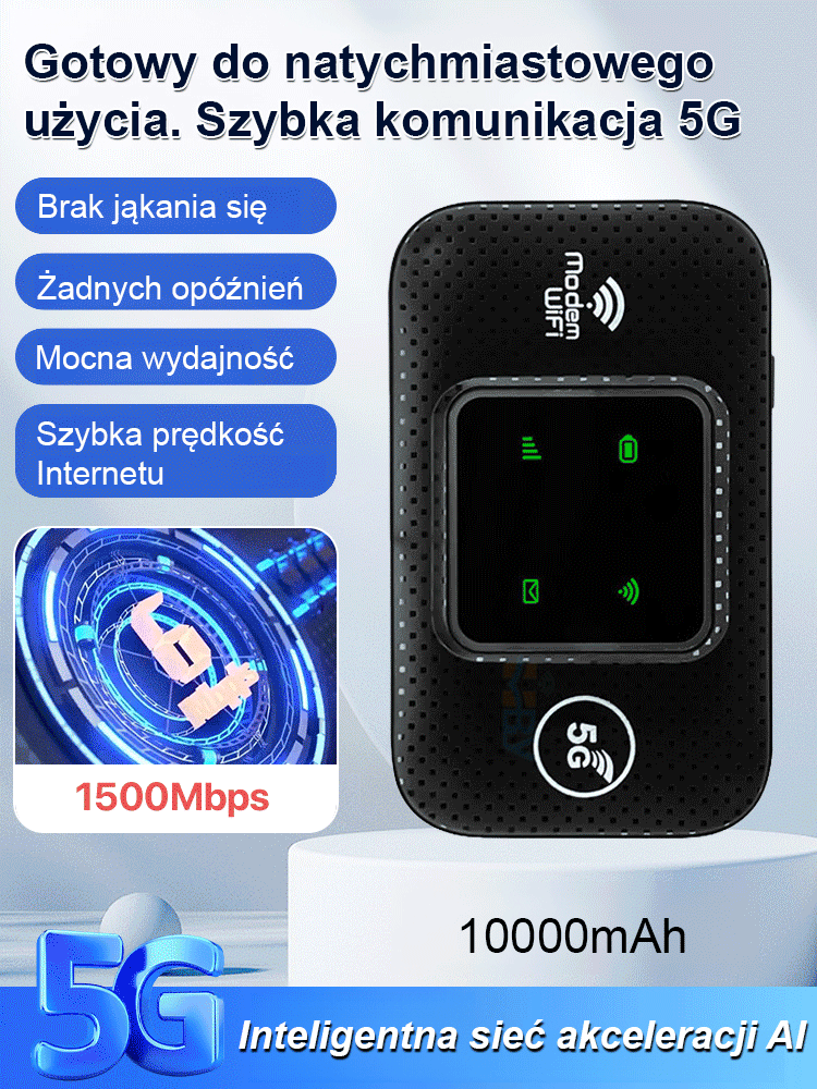 【Po wyjęciu z pudełka】 Nieograniczone szybkie przenośne Wi-Fi 5G