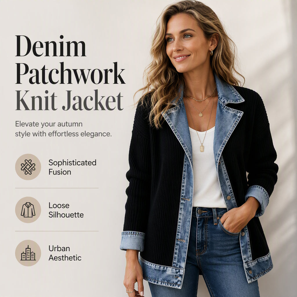 ⌛Oferta ograniczona czasowo – Elegancki damski płaszcz z prążkowanego jeansu