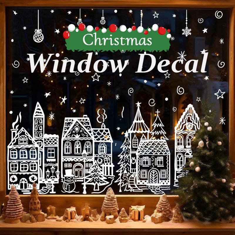 🎄Zestaw dekoracji okiennych w kształcie wioski bożonarodzeniowej🎅