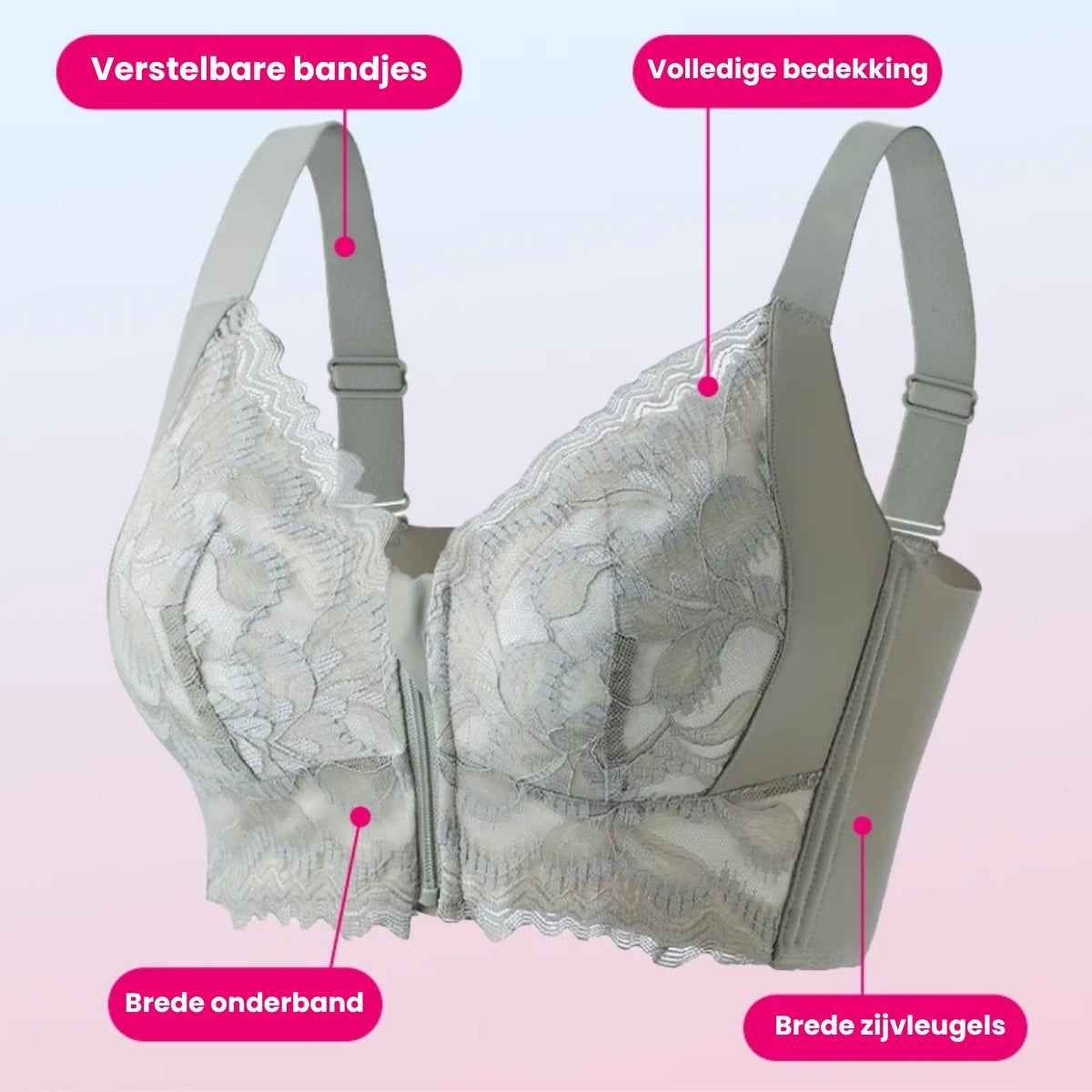 Biustonosz Comfort Zip | Biustonosz zapinany z przodu z technologią TrioLift
