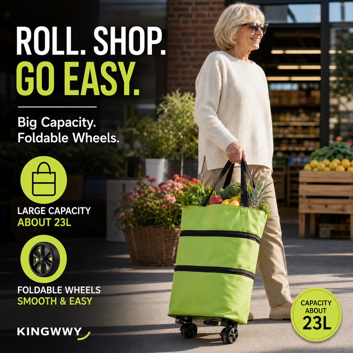 🛍️✨ Torba na zakupy z możliwością przekształcenia - chowane kółka, udźwig 20 kg, rozszerzalna dzięki zamkowi błyskawicznemu!