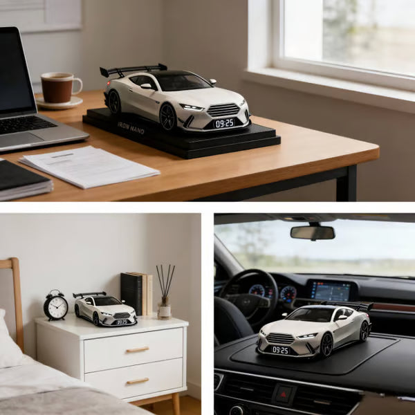 🎁 Budzik Hypercar🏎️Realistyczne efekty silnika i światła