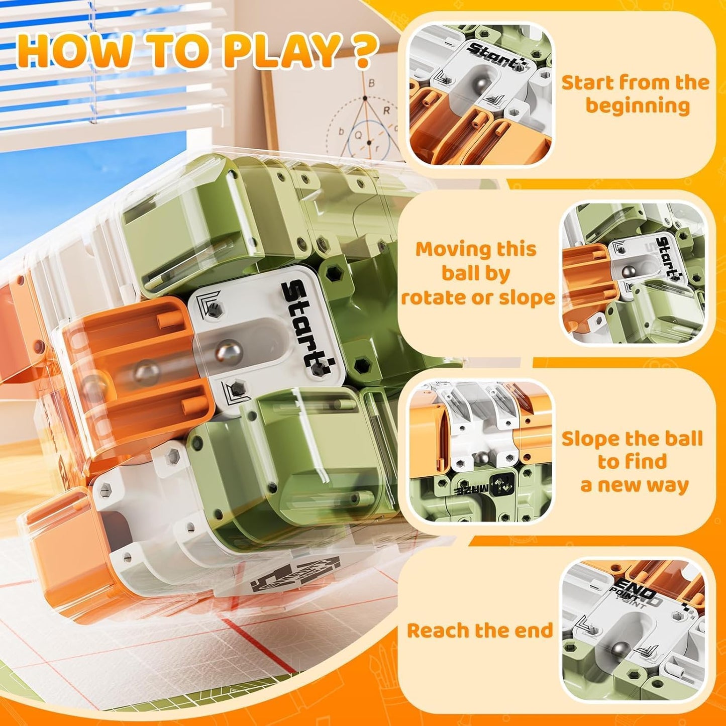 Duży labirynt 3D Puzzle Maze Cube 🧩✨ – Fascynująca gra rozwijająca mózg dla dzieci i dorosłych 🧠