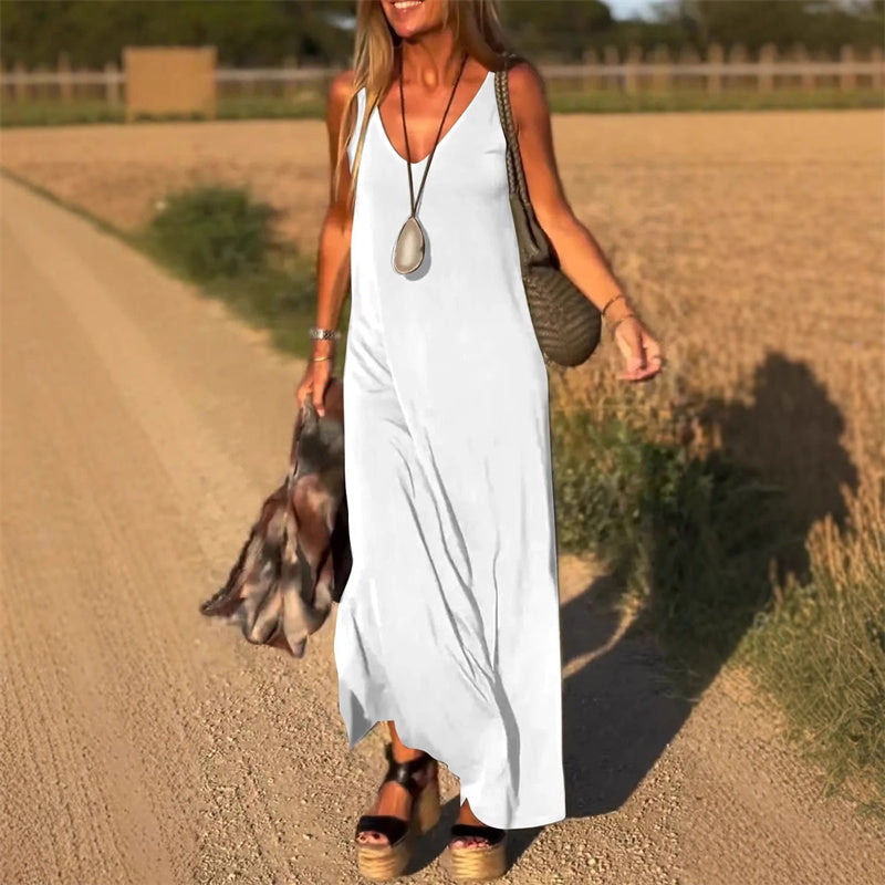 🔥👗Długa sukienka damska z dekoltem w kształcie serca