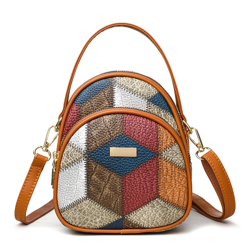 Damska torba crossbody w geometryczny wzór w stylu vintage