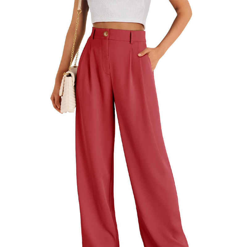 🌸Damskie spodnie z wysokim stanem i prostymi nogawkami👖