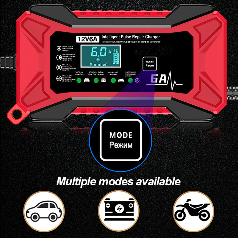 🔥 Inteligentna ładowarka akumulatorów do samochodu i motocykla - 220 V - wtyczka EU 🚗⚡