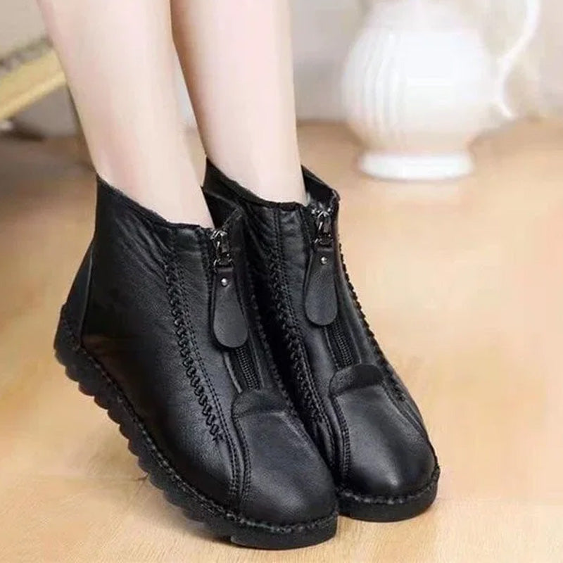 ❄️ Damskie zimowe, ciepłe botki zapinane na zamek 👢💕