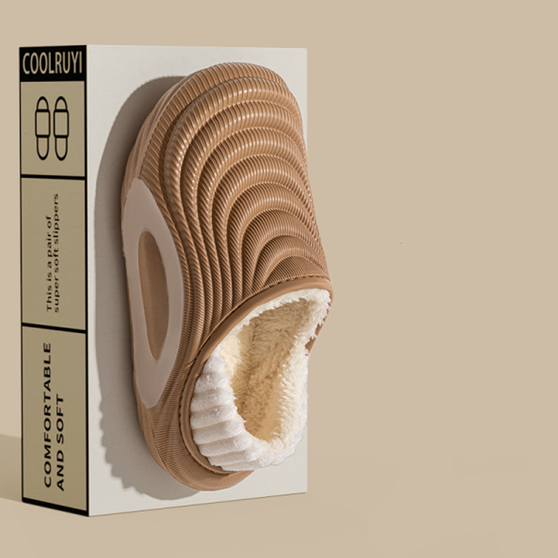 Zimowe ocieplane kapcie z miękką podeszwą