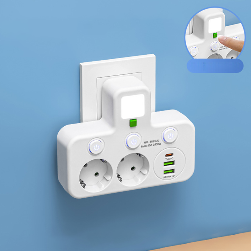 🔌⚡Inteligentny kabel zasilający z portami USB (wtyczka EU)
