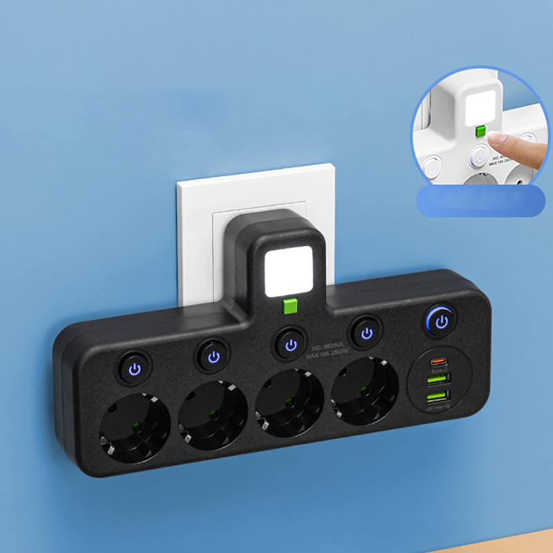 🔌⚡Inteligentny kabel zasilający z portami USB (wtyczka EU)