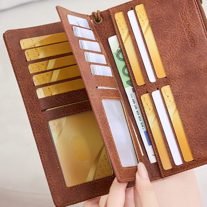 👛 Portmonetka damska w stylu retro - antykradzieżowy design