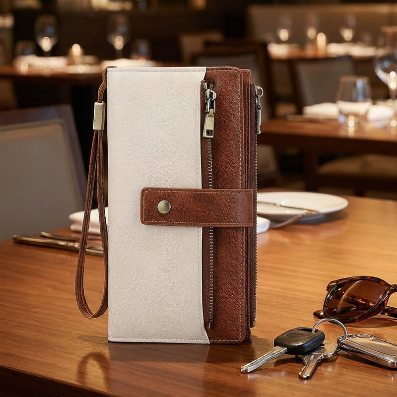 👛 Portmonetka damska w stylu retro - antykradzieżowy design