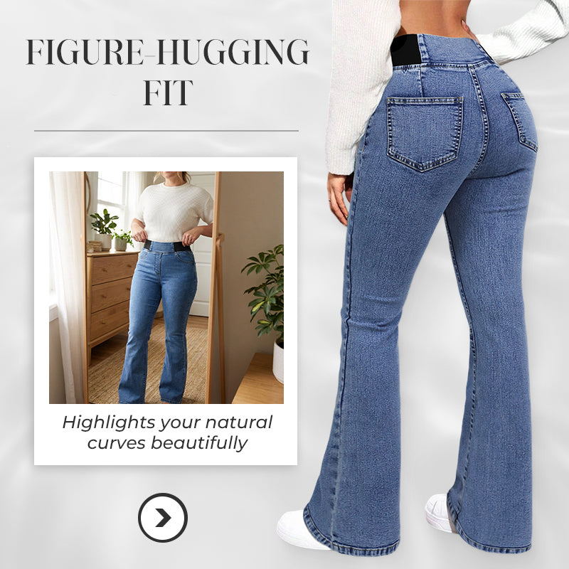 👖 Damska jeansowa spódnica z wysokim stanem i rozkloszowanym dołem