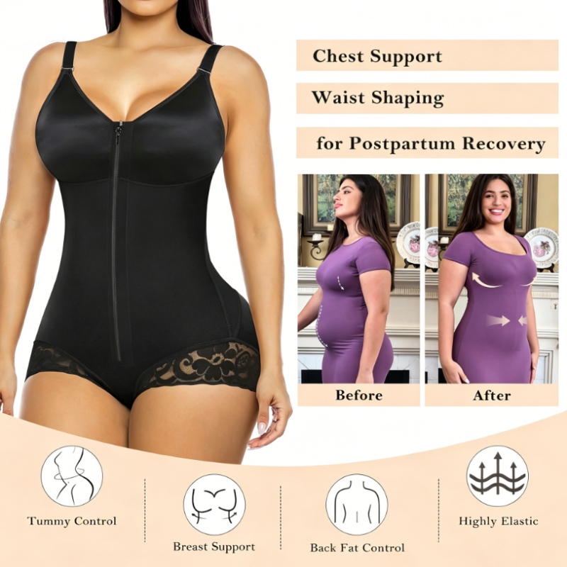 💖Kombinezon modelujący sylwetkę z zamkiem błyskawicznym dla kobiet🩱